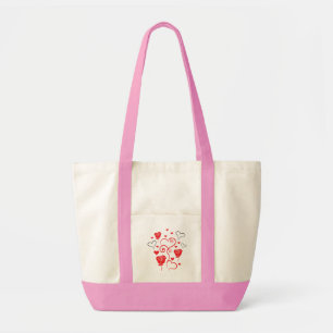 Tote Bag Tournures de cœurs et de roses