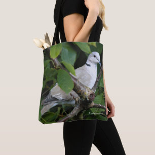 Tote Bag Tourterelle à collier sur l'arbre en fleurs