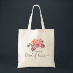 Tote Bag tourterelles rustiques élégant script servante d'h<br><div class="desc">Notre collection "tourtic peonies" présente des pivoines d'aquarelle dans de belles couleurs d'automne avec un rougissement bordeaux et poussiéreux avec un feuillage assorti qui complète bien kraft arrière - plan. Vous pouvez opter pour une crème légère ou un arrière - plan blanc et mélanger et assortir cette collection comme vous...</div>