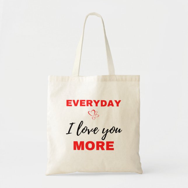 Tote Bag Tous les jours, je t'aime plus Noir (Devant)