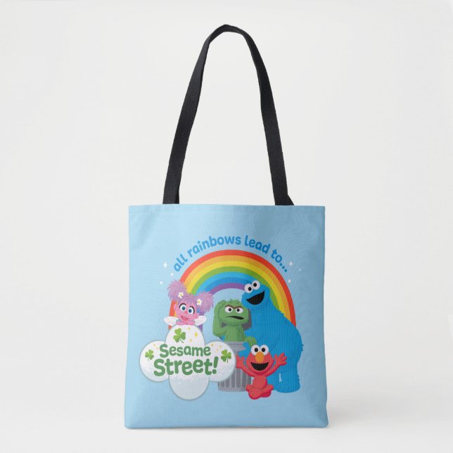 Tote Bag Tous les Rainbows mènent à Sesame Street (Devant)