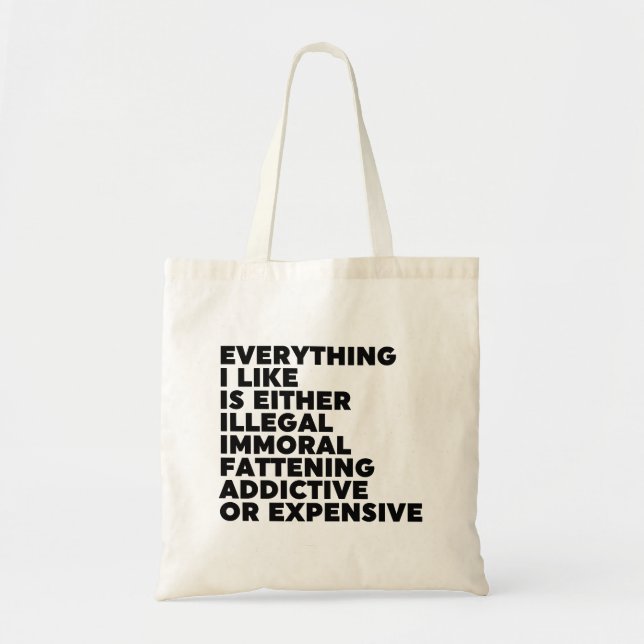 Tote Bag Tout ce que j'aime (Devant)
