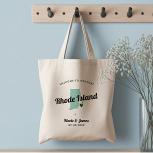 Tote Bag Tout Color Rhode Island Map Mariage Welcome Bag, 