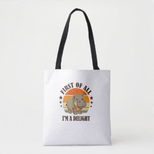 Tote Bag Tout d'abord je suis un délicieux bébé Hippo Moo D