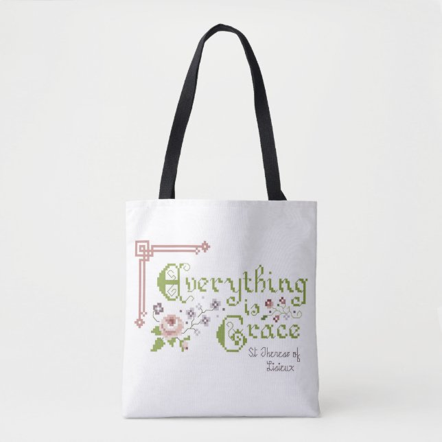 Tote Bag Tout est Grace St Therese Fourre-tout sans logo (Devant)