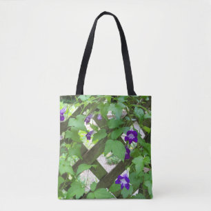 Tote Bag tout imprimé sur des fleurs violettes fourre-tout