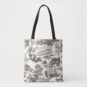 Tote Bag Tout le monde en harmonie Toile de Jouy (encre nat
