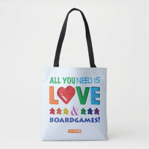 Tote Bag Tout que vous avez besoin est amour et Boardgames