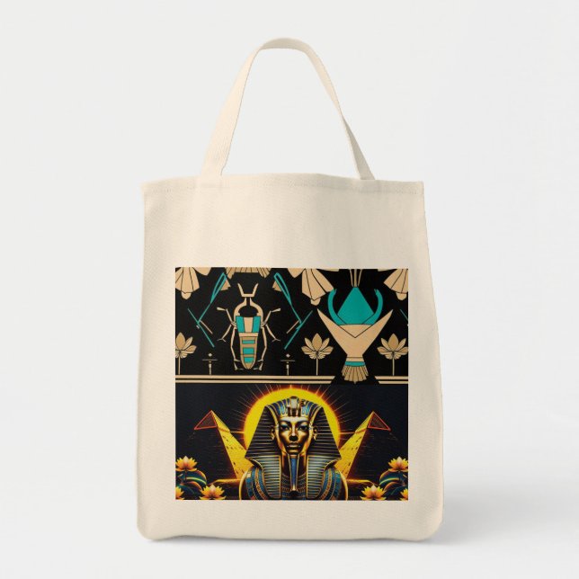 Tote Bag Toutankhamon & Pyramides | Art égyptien antique (Devant)
