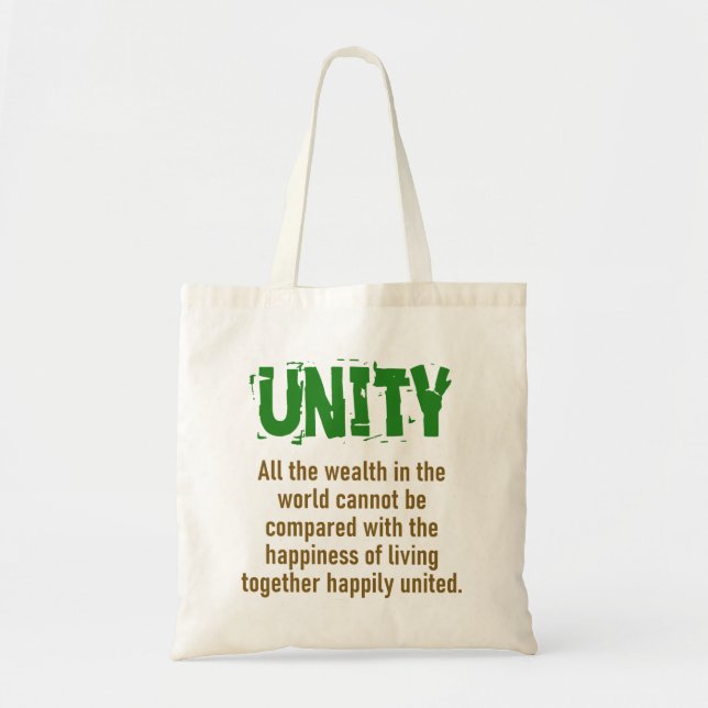 Tote Bag Toute La Richesse Dans Le Monde - Citation D'Unité (Devant)