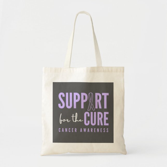 Tote Bag toute la sensibilisation au cancer. soutien. guéri (Devant)