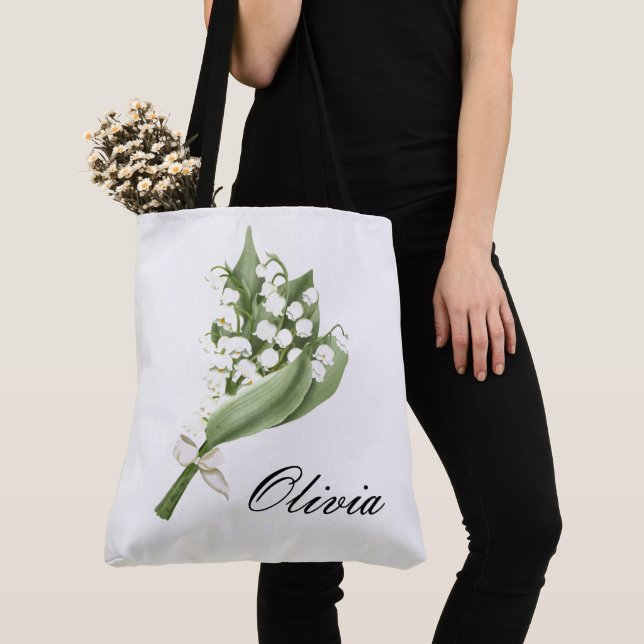 TOTE BAG TOUTE PERSONNALISÉE FLEUR DU MOIS DE NAISSANCE DE  (De près)