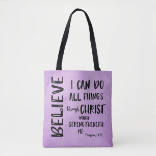 Tote Bag Toutes les choses à travers le Christ KJV Bible Ve