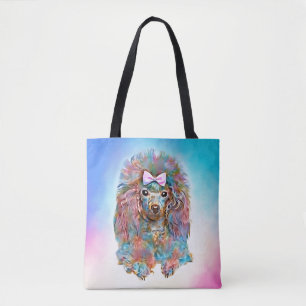 Tote Bag Toy Poodle - huiles pastel