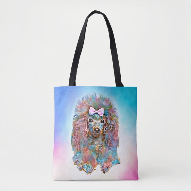 Tote Bag Toy Poodle - huiles pastel (Devant)