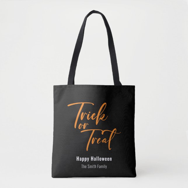 Tote Bag Tracé ou traitement Script moderne Custom Hallowee (Devant)