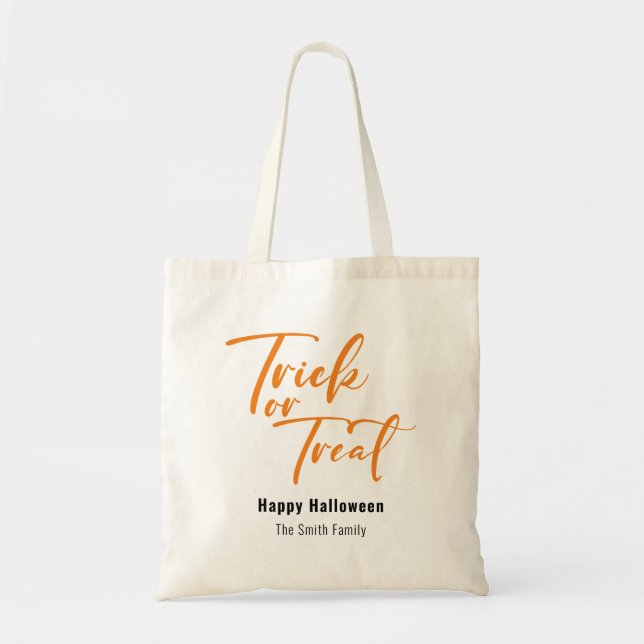 Tote Bag Tracé ou traitement Script moderne Custom Hallowee (Devant)