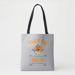 Tote Bag Tracer ou traiter les os croisés Halloween visage