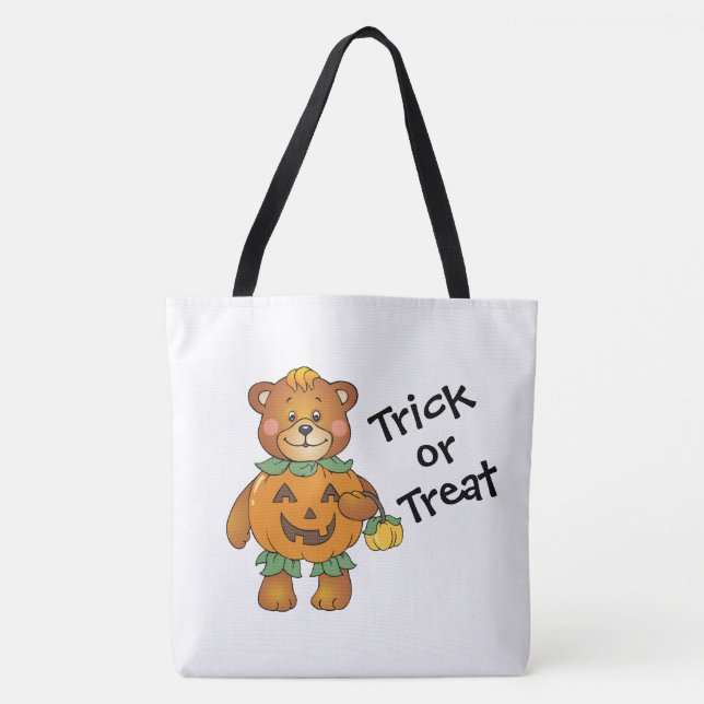 Tote Bag Tracer ou traiter les ours Citrouilles (Devant)