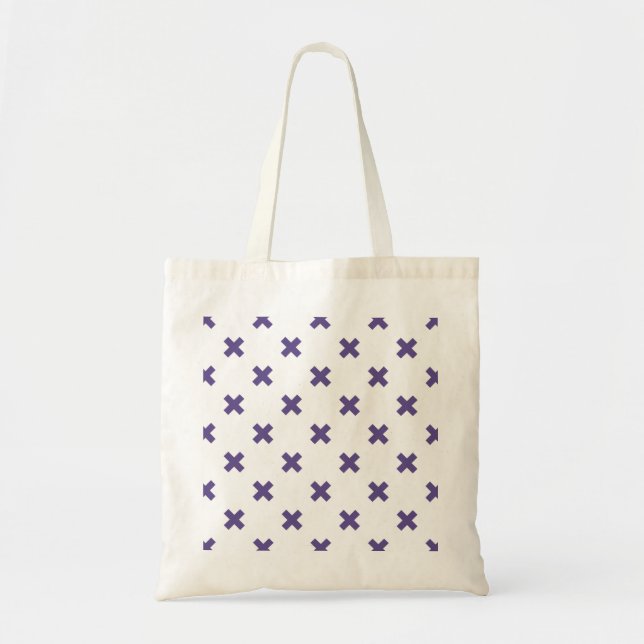 Tote Bag Traces croisées ultra violettes sur blanc (Devant)