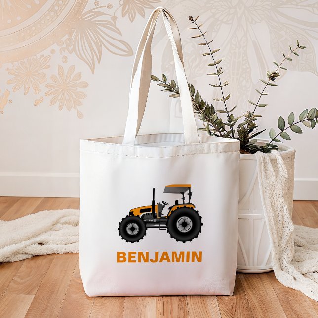 Tote Bag Tracteur agricole jaune Enfants (Créateur téléchargé)