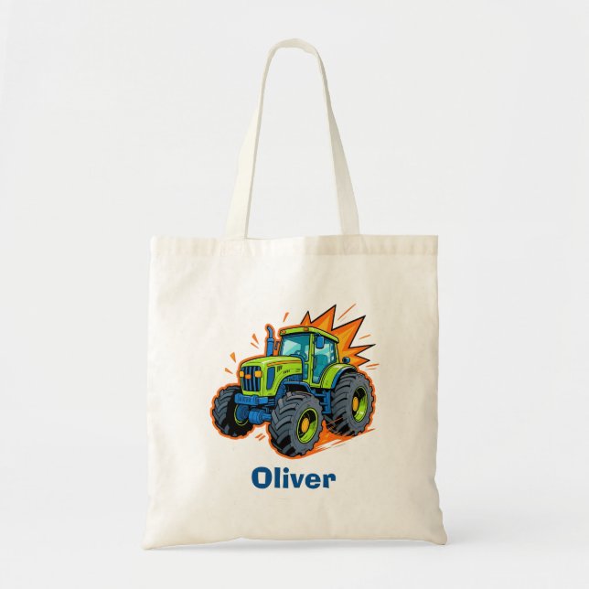 Tote Bag Tracteur cool Green Farm (Devant)