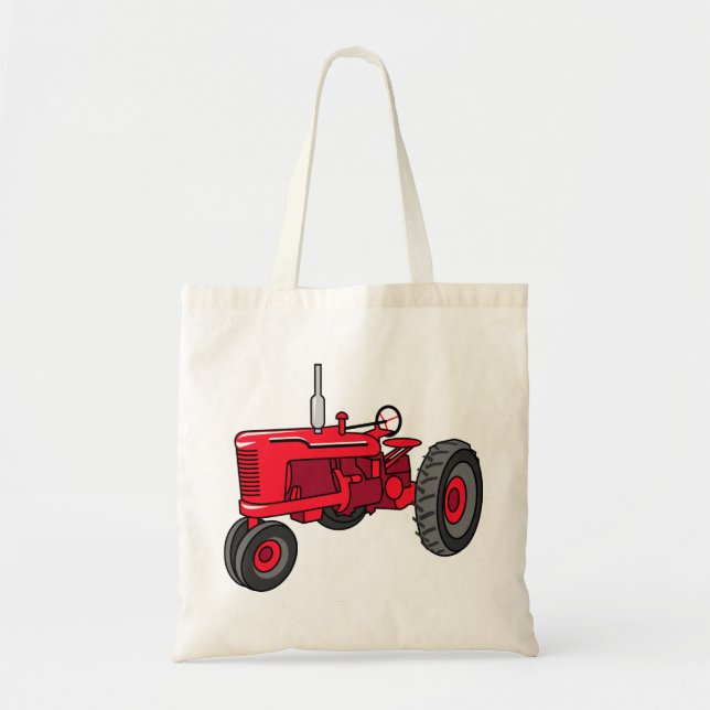 Tote Bag Tracteur rouge vintage (Devant)