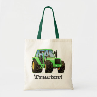 Tote Bag Tracteur vert nommé fait sur commande de la ferme