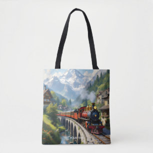 Tote Bag Train antique Imaginaire Crimson