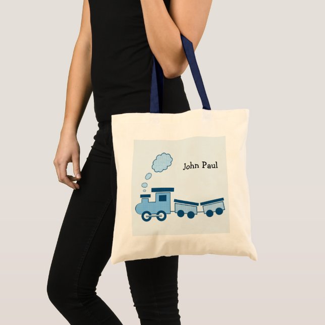 Tote Bag Train Blue Choo Choo (Devant (produit))