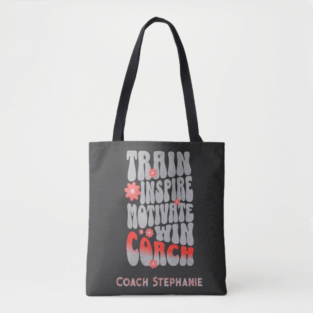 Tote Bag Train d'autocars sur mesure Inspirer la victoire M (Devant)