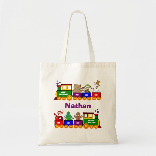 Tote Bag Train de jouet de Noël (Devant)