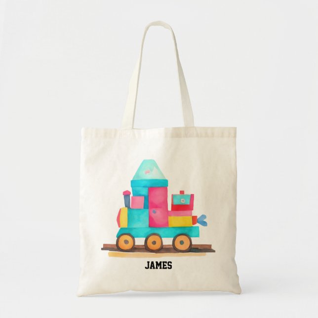 Tote Bag Train de jouets coloré pour enfants (Devant)