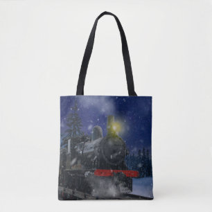 Tote Bag Train de Noël dans la neige