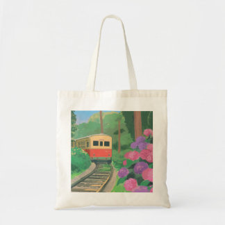 Tote Bag Train Esthétique & Fleurs Art Mural | Nature Vinta