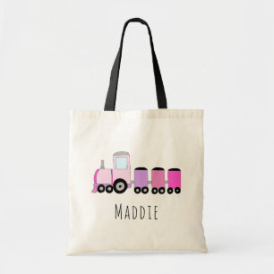 Tote Bag Train et nom de la locomotive mignonne Baby Girl