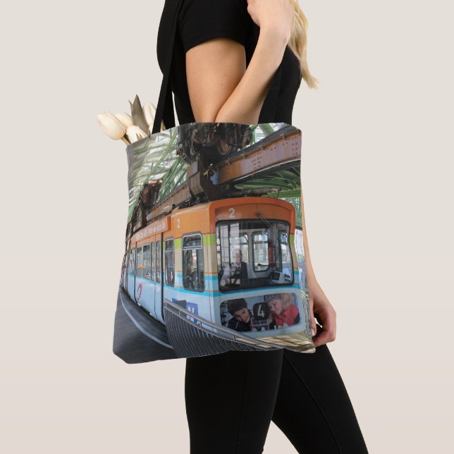Tote Bag Train flottant Orange Blue Wuppertal (De près)