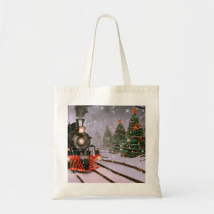 Tote Bag Train forestier de Noël