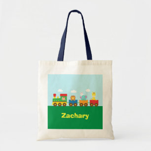 Tote Bag Train mignon coloré d'animaux pour des enfants