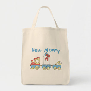 Tote Bag Train New Mommy of Boy tshirts et cadeaux