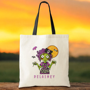 Tote Bag Traite d'Halloween personnalisé Treat Zombie Cook