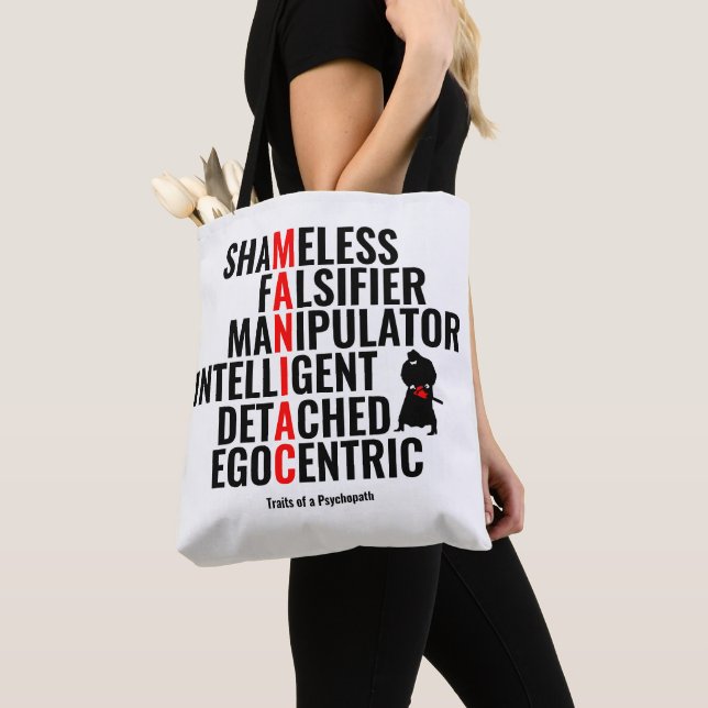 Tote Bag Traits d'un psychopathe (De près)