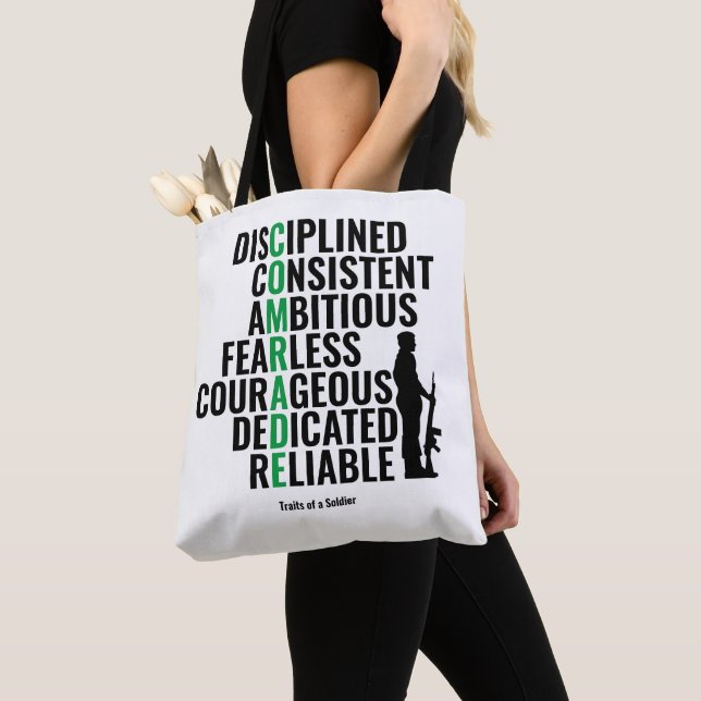Tote Bag Traits d'un soldat (De près)