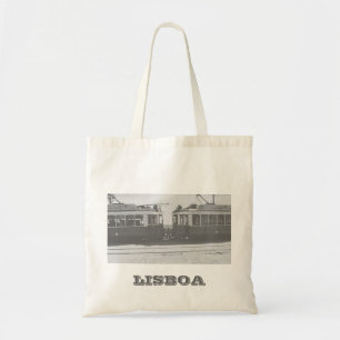 Tote Bag Trams de Lisbonne avec l'écriture