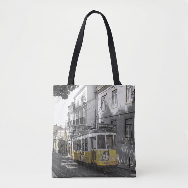 Tote Bag Tramway jaune de Lisbonne (Devant)