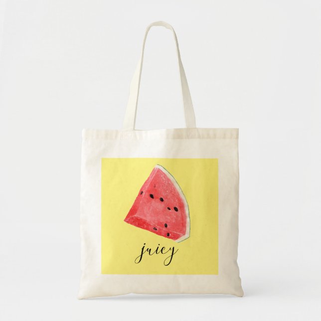 Tote Bag Tranche de pastèque juteuse à l'aquarelle  (Devant)