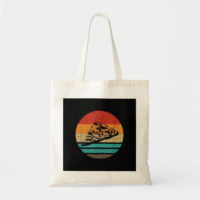 Tote Bag Tranche de pizza style rétro vintage (Devant)