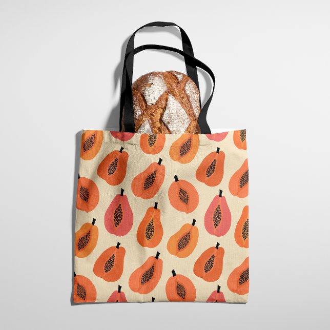Tote Bag Tranche de Sunfruit Papaye Teintes Orange (Créateur téléchargé)