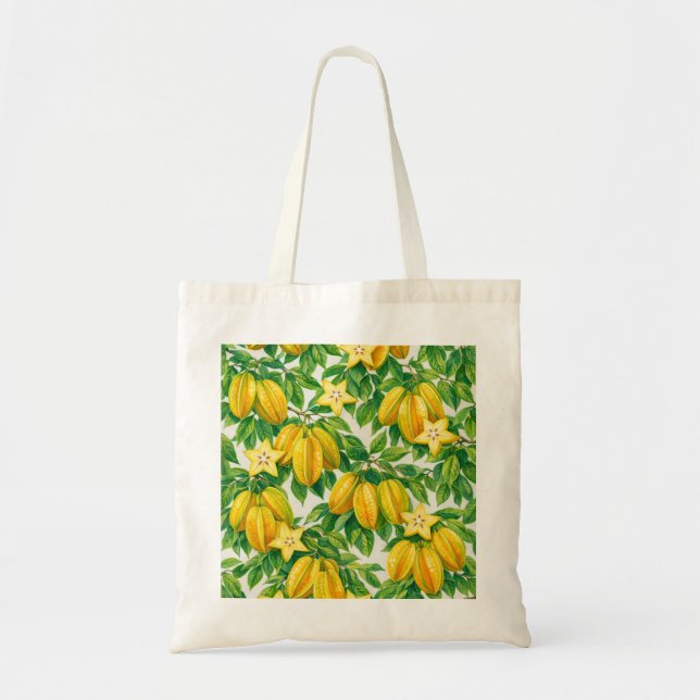 Tote Bag Tranches de carambole Motif Tropical (Devant)