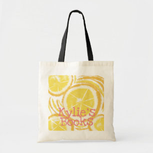 Tote Bag Tranches de citron lumineuses abstraites Livres de